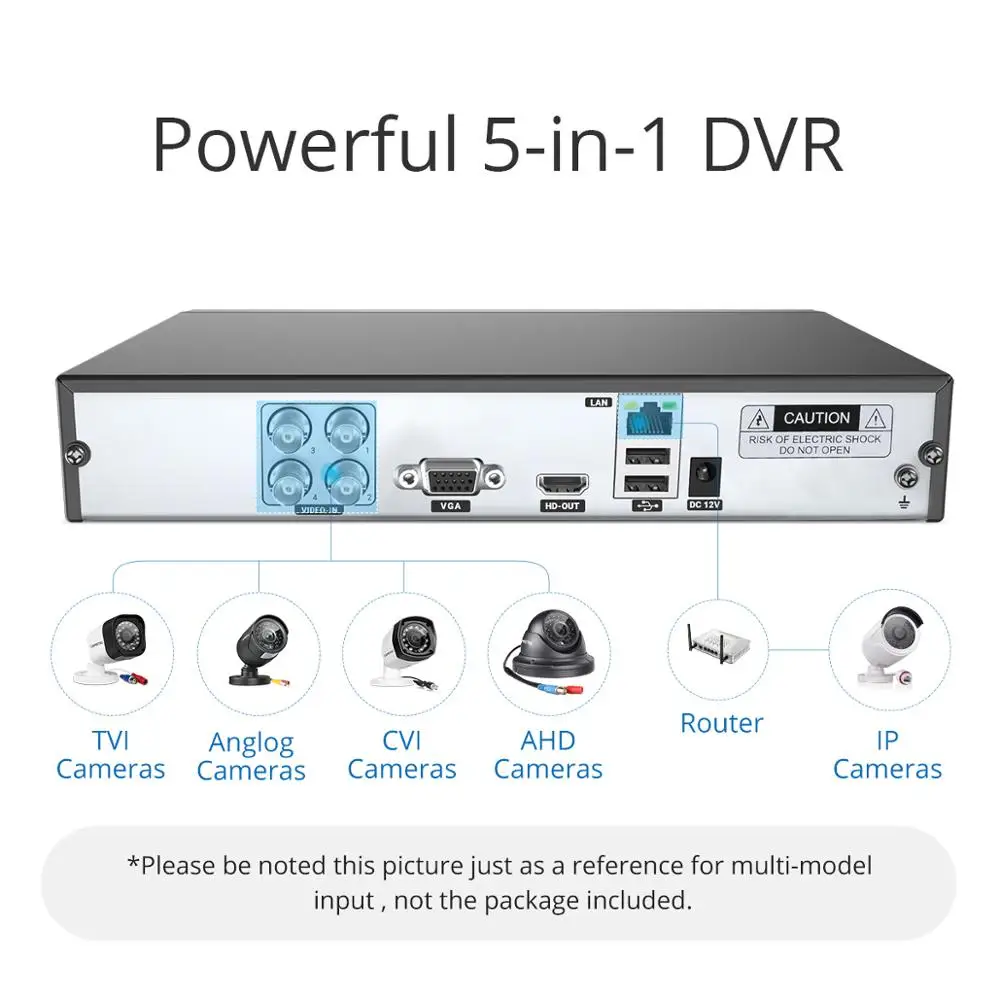 Camstro 5MP-N камера видеонаблюдения системы безопасности с 5-в-1 5MP-N H.264+ DVR 4 шт. 5MP в помещении/на открытом воздухе безопасности Камера s комплект видеонаблюдения