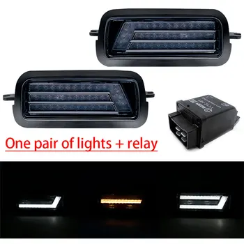 

For Lada Niva 4X4 1995 LED DRL lights relay with White Run Amber Turn Signal Function Accessories Car Styling Tuning For Niva
