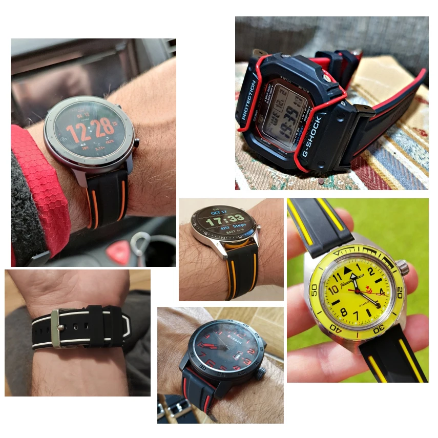 Premium Waterproof Soft Silicone Sport Watchband - Durable Replacement Strap