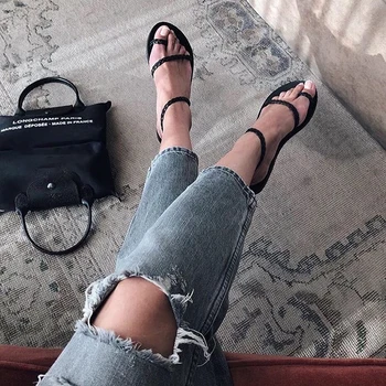 

Roman style cross-woven summer women's sandals PU material Plus size Outdoor Fashion sexy sandals For Women PVC flat Shoes