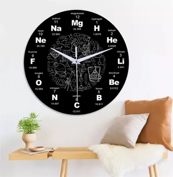 

1PC Modern Chemical Elements Wall Clock Periodic Acrylic Science Chemical Symbols Clock Watch Gift For Chemistry Teacher