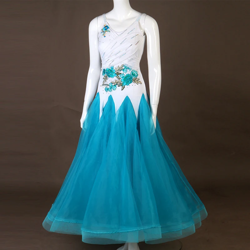 

Women Standard Ballroom Dance Dresses White Adult 2024 New Design Long Sleeve Elegant Ballroom Competition Dancing Dress