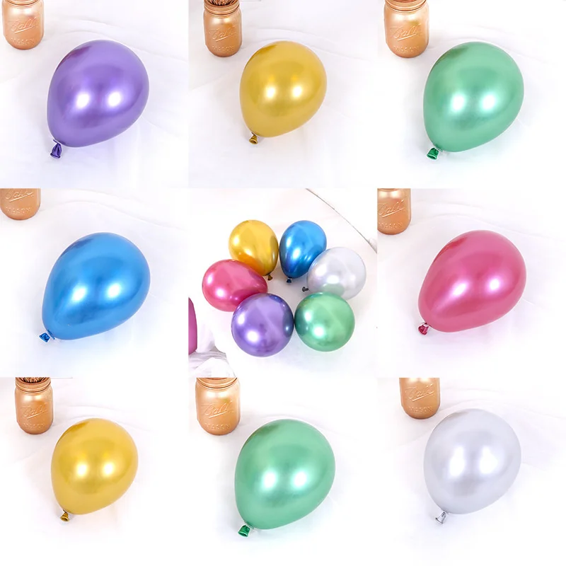 

5'’/12'’/18‘’ Metallic Latex Balloons Birthday Party Decoration Ball Thickened Pearlescent Chrome Gold ball Wedding Accessories