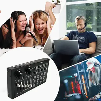

I10 Audio Live KTV Sound Card Device Microphone Headset Mixer Computer For Phone K5V9