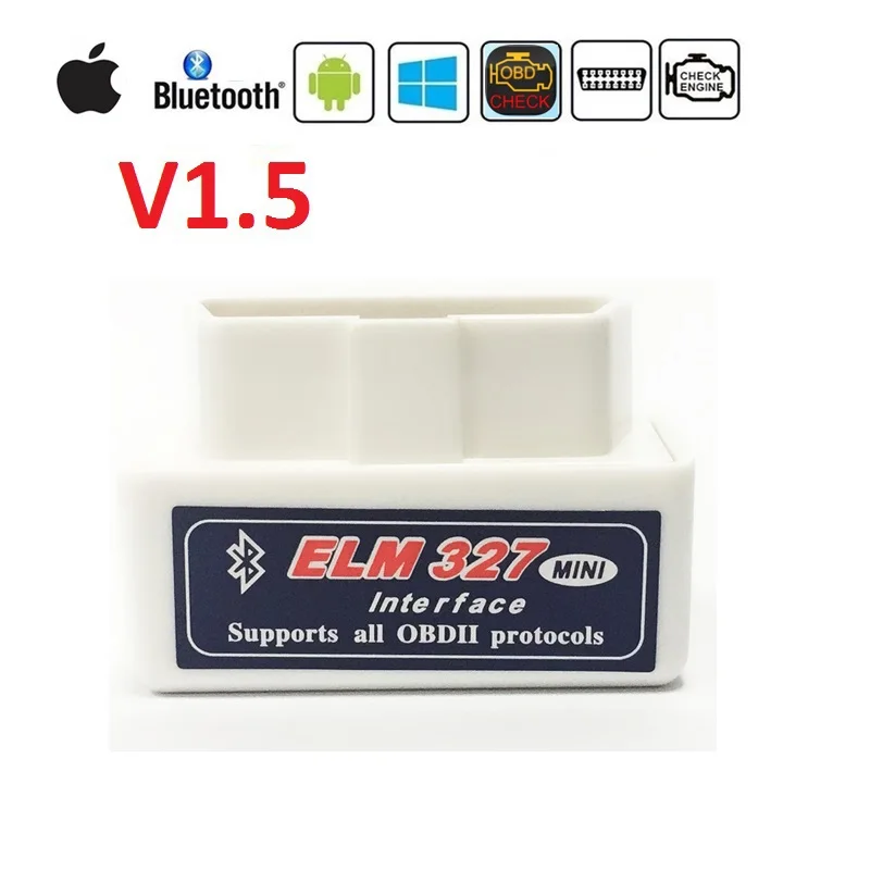 motorcycle temp gauge V1.5 button On/OFF ELM327 Android phone bluetooth OBD2 car code Reader V1.5 mini elm327 OBD2 bluetooth vehicle scanner in phone test car battery with multimeter Diagnostic Tools