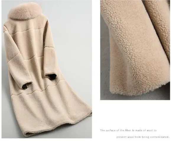 Real Fur Coat Fox Fur Collar Wool Jacket Autumn Winter Coat Women Clothes Korean Vintage Sheep Shearling Women Tops ZT3658