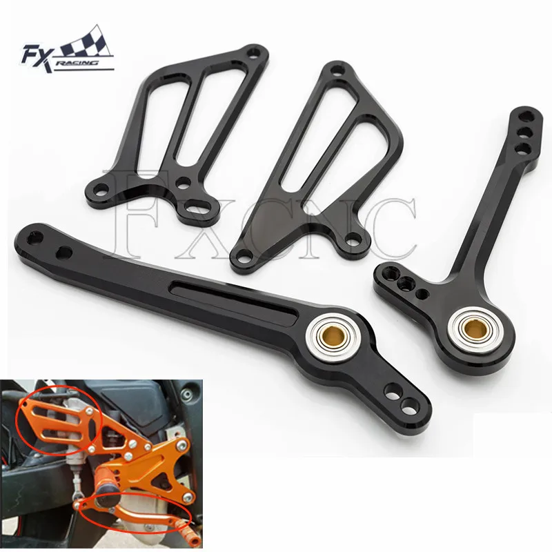 

CNC Adjustable Aluminum Motorcycle Rearset Foot Peg Brake Gear Shift Shifter Lever + Wing For Yamaha YZF R125 2008-2013 2009