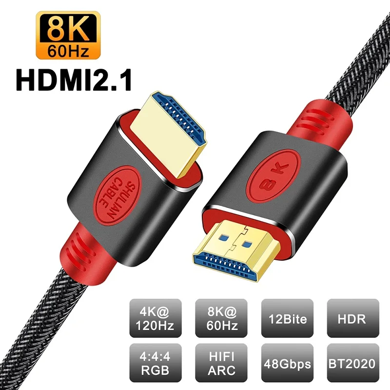 HDMI ȣȯ 2.1 ̺, 8K @ 60Hz, 4K @ 120Hz/60Hz, ARC HDR 48Gbps Mi Box ø ġ PS5/4 TV xbox  ǻͿ