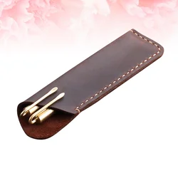 Porte stylo Vintage, sac à manches de protection pour crayons, étui à stylos Durable, sac de rangement pour stylos pour la maison, le bureau et l'école (café) 