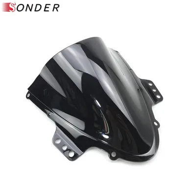 Для Suzuki GSX-R1000 gsgsx R GSXR1000 GSXR 1000 R K5 2005 2006 gsxr 1000 r k5 05 06 лобовое стекло двойной пузырь - Color: Black