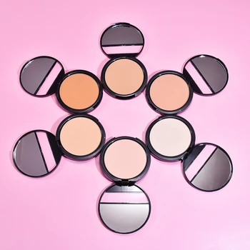 

6 Color Face Compact Powder Soft Brown Natural Long Lasting Foundation Concealer Makeup Powder