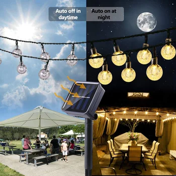 

Waterproof Solar LED Ball Light String Outdoor Wedding Garland Fairy Lamp Outdoor Holiday Christmas Decoration