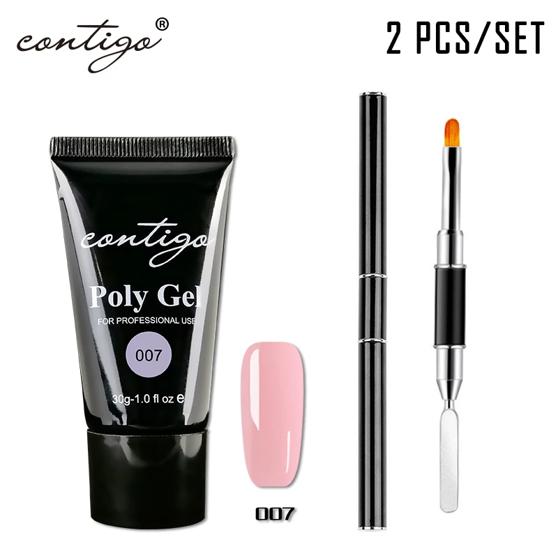 

CONTIGO Colors Polygel for Nails Kit with Brush Varnish Hybrid Gel for Extension Set Nail Art UV Led Gel Nail Polish Builder Gel