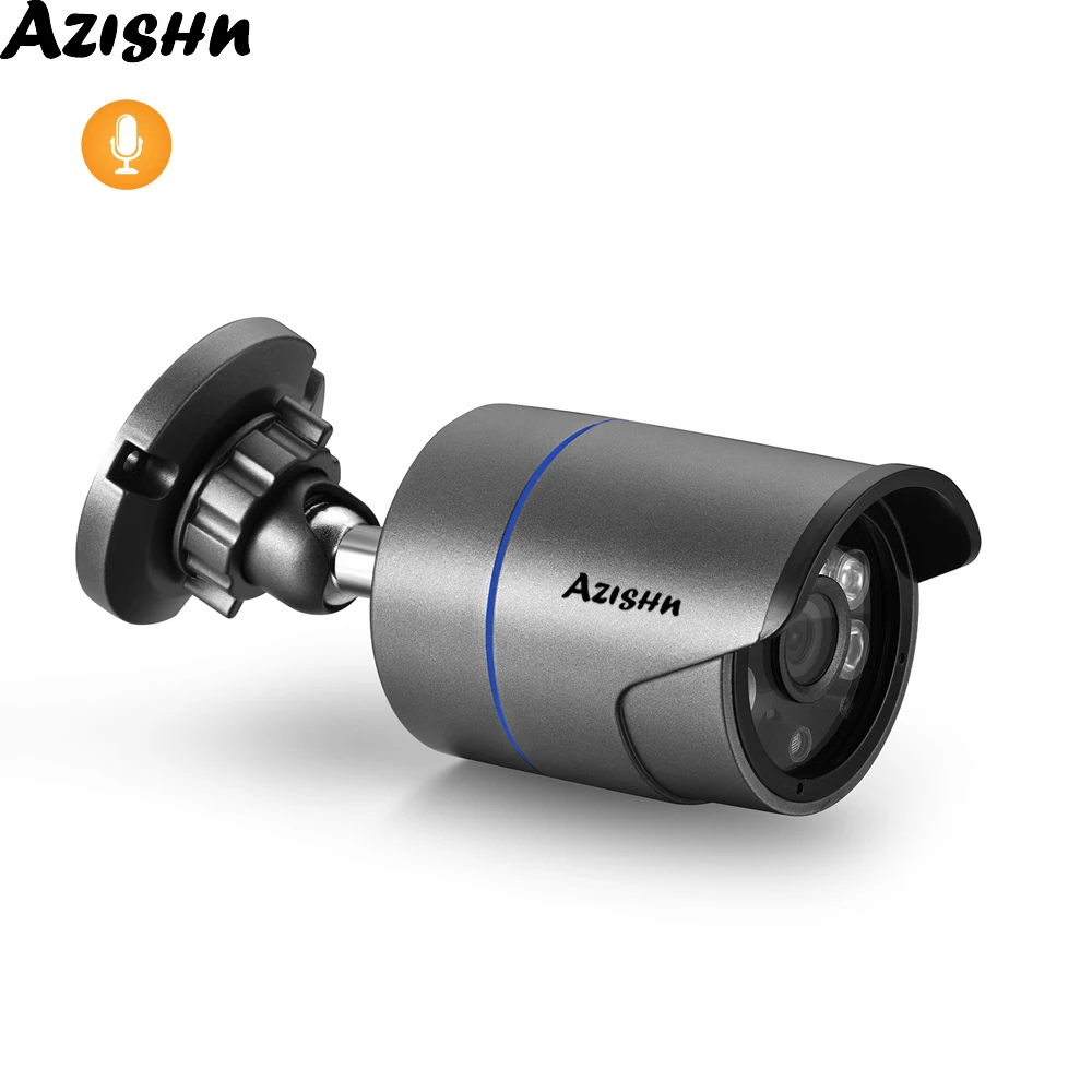 Gravação de Áudio Onvif ao ar Livre à Prova Vigilância em Casa Azishn Câmera Dwaterproof Água Ip66 Cctv Visão Noturna Rede Cam ip 4mp H.265