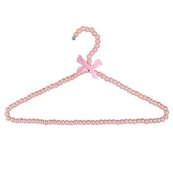 

Imitation Pearls Pink Bow Hook Hangers For Adult Clothes 39cm