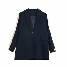 ##Special Price 2019 autumn new women's jacket Casual large size loose stitching chiffon full sleeve long suit jacket female Office blazer ##Special Price 2019 autumn new women's jacket Casual large size loose stitching chiffon full sleeve long suit jacket female Office blazer