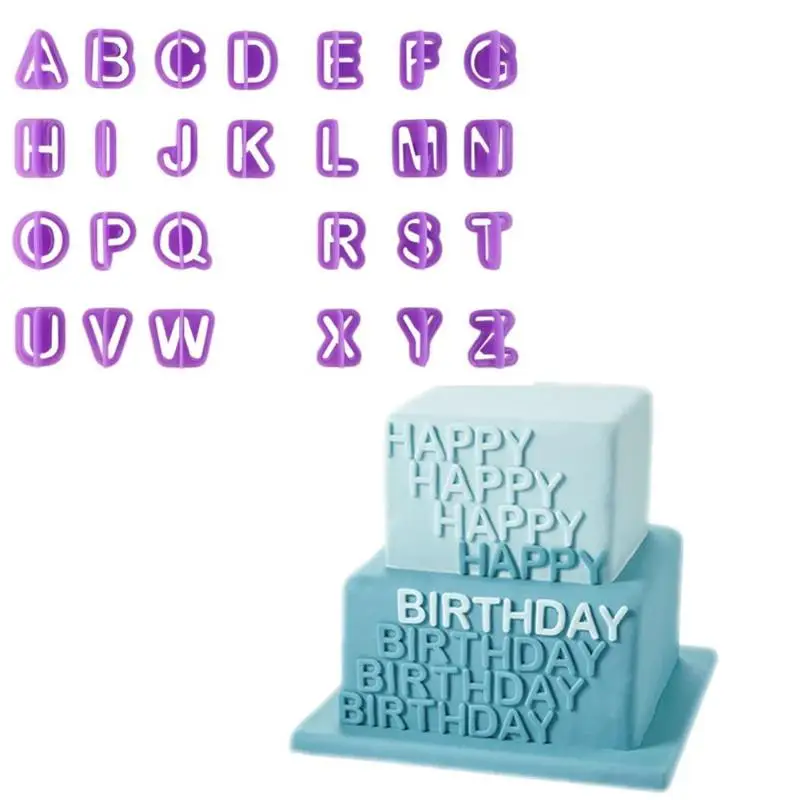 

40Pcs/set Purple Alphabet Number Character Letter Cookie Cutter Set DIY Cake Decorating Tools Fondant Cake Biscuit Baking Mould