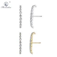 Lovecabin 925 пробы Серебряный Большой Кристалл CZ Циркон плавающие лепестки манжеты Стад круг серьги для женщин Роскошные ювелирные изделия аксессуары tH