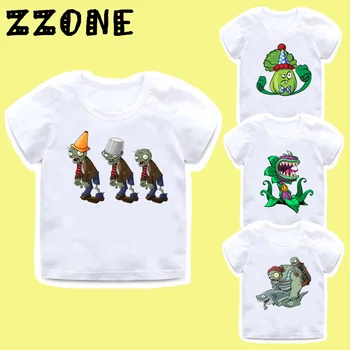 

Boys Girls Plants Vs Zombies Cartoon Print T shirt Kids Funny Clothes Children Summer Short Sleeve Tops Baby T-shirt,HKP3037