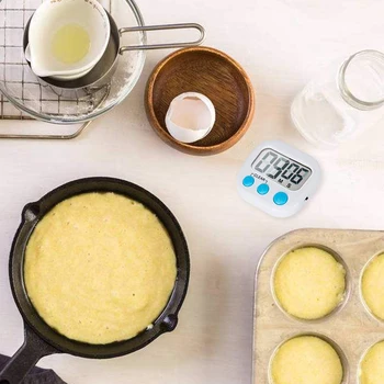 

12 Packs Digital Kitchen Timer Cooking Classroom Small Timer for Kids Teachers Large LCD Monitor Loud Alarm Strong White