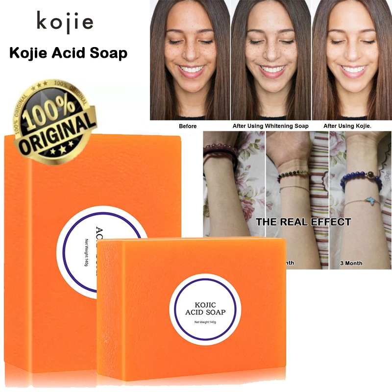 Отбеливающее мыло Kojic Acid темно-черное осветляющее для кожи средство лица и тела