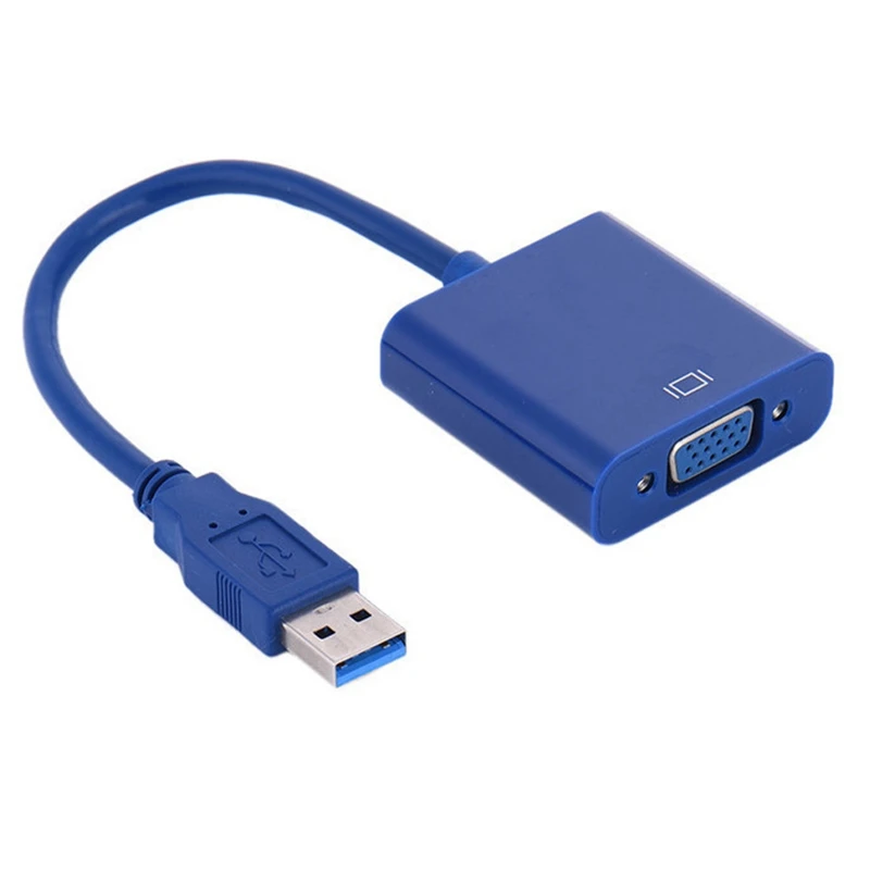 1080P USB3.0 для VGA видео Ie дисплей внешний адаптер без драйвера кабель Windows USA синий |