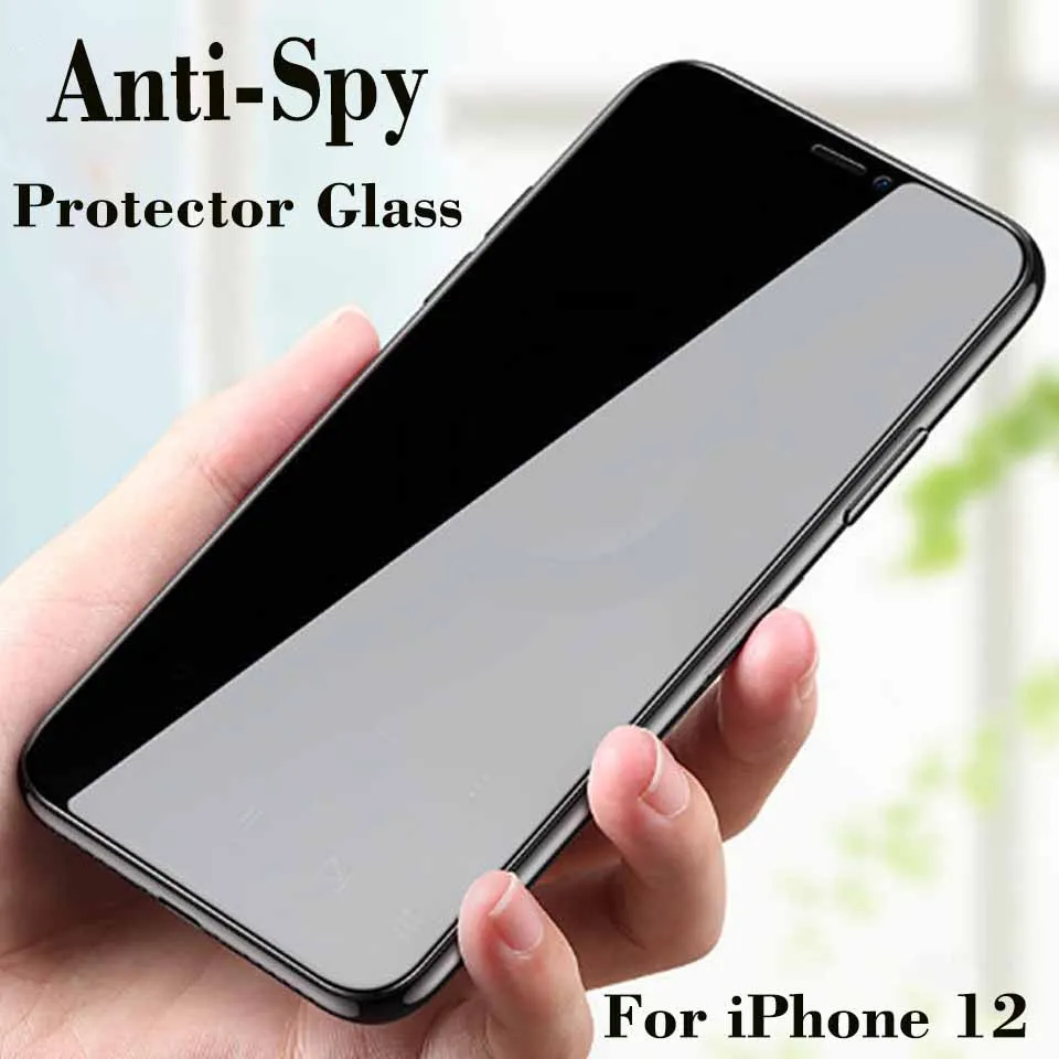 

10pcs Anti Peep Spy Full Cover Protective Glass For iPhone15 14 13 12 Pro max Privacy Screen for iPhone 12Pro Protector Glass