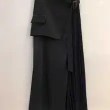 Роскошная Новая Женская Лоскутная плиссированная юбка женская повседневная юбка средней длины пачка