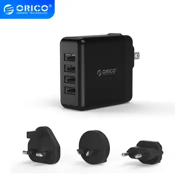 

ORICO 4 Port USB Travel Charger 5V 6.8A 34W Wall Charger with Converter EU UK AU Plug (DSP-4U)
