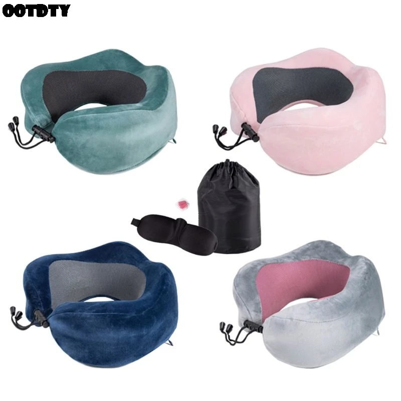 

U Shaped Memory Foam Travel Pillow Neck Support Slow Recovery Cushion Head Rest For Nap
