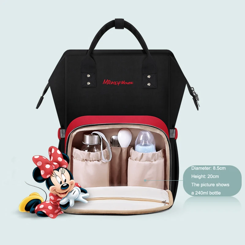 Сумка Disney мультяшная пеленка с USB Минни Микки Вместительная дорожная сумка из