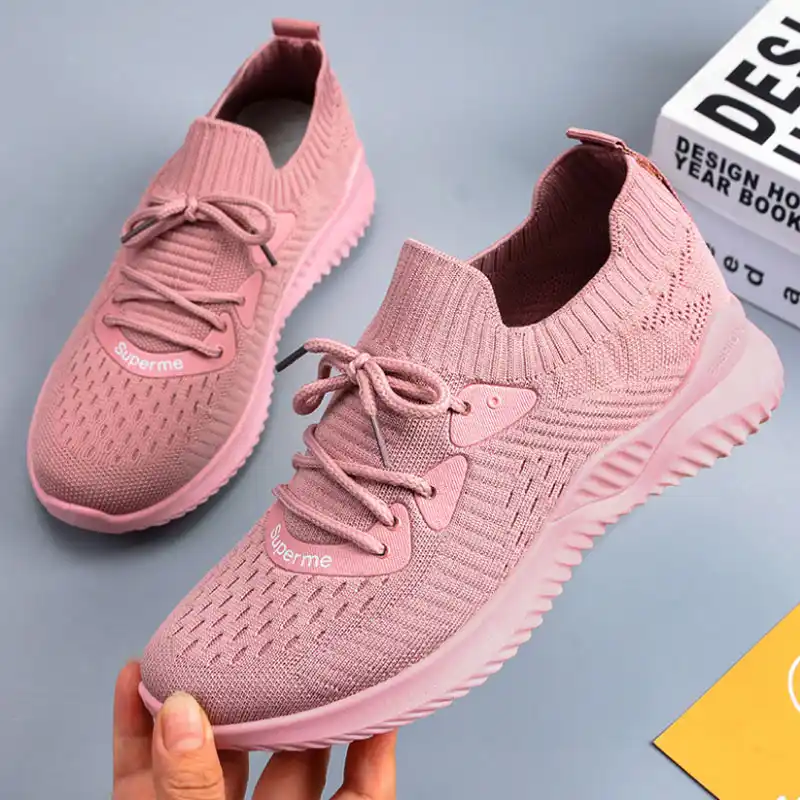 womens white and pink trainers