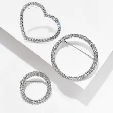 Простая элегантная брошь-круг, брошь с v-образным вырезом, универсальный кардиган, декольте, аксессуары для пальто, настраиваемая брошь