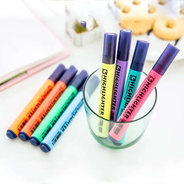 1 PCS 18 Colors Highlighter Marker Pen Water-based Pigment Single