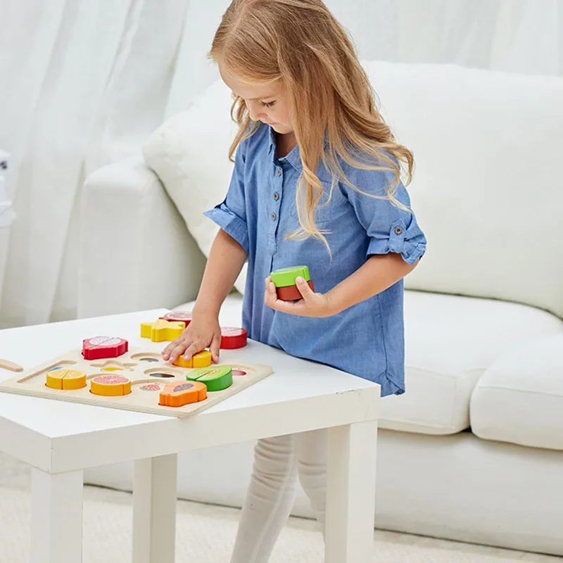 

Игрушка Woo Intelligence детская игрушка деревянный Чероки для детей Детские Мультяшные фрукты и овощи обучающие игрушки