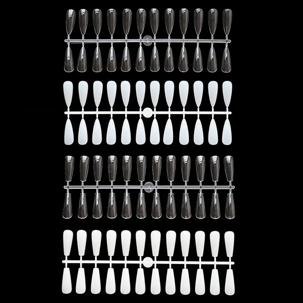 

240pcs/Set False Nail Tips Showing Shelf Fake Nail Art Polish Color Card Water Drop/T Shape Practice Chart Practice Display Tr92