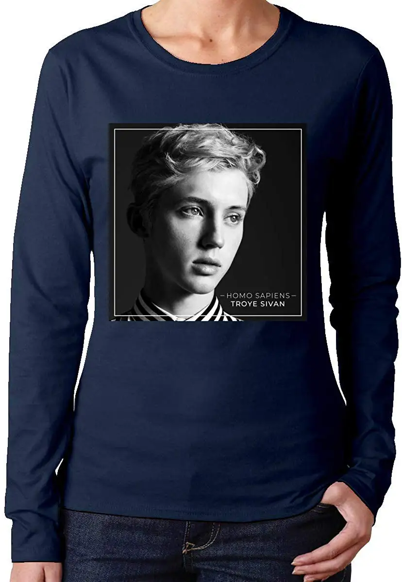 Troye Sivan Женская Классическая рубашка FGHFG LongFGHFG с рукавами и круглым вырезом TFGHFG Топ