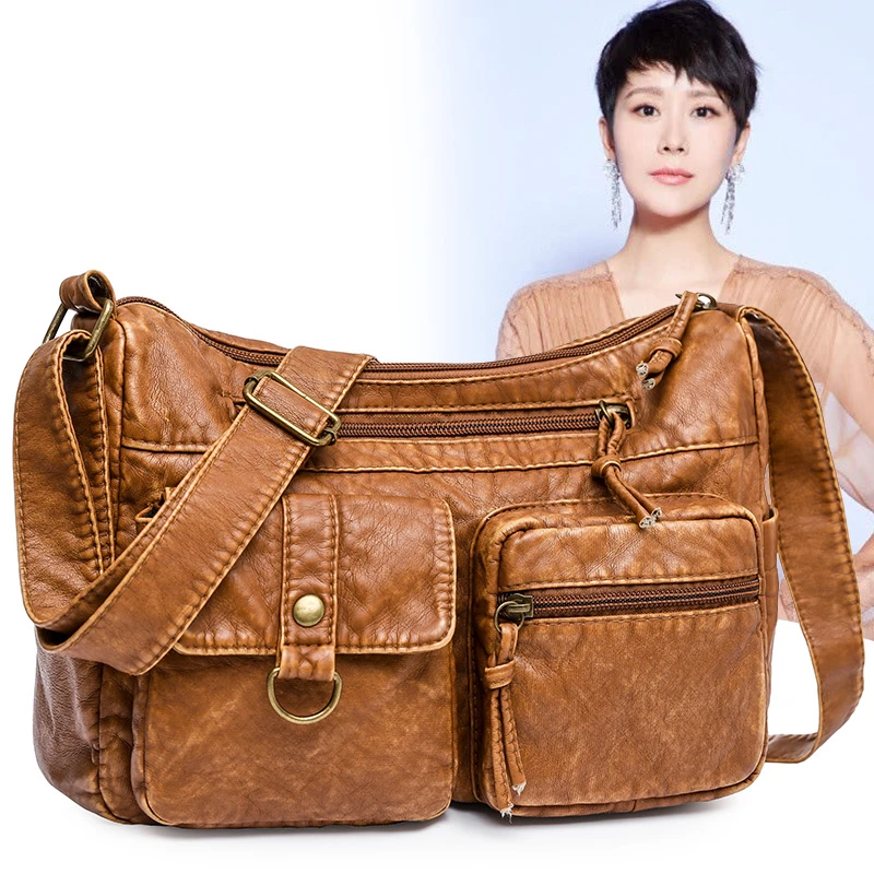 

NEW Multifunction Crossbody Bag for Women Bags Classic Handbag Female Shoulder Bag Purse Soft Leather Woman Messenger Bag