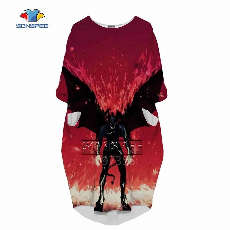 SONSPEE 3D принт DEVILMAN crybaby Harajuku женское модное Повседневное платье в стиле хип-хоп с длинным рукавом женская одежда для девочек L10