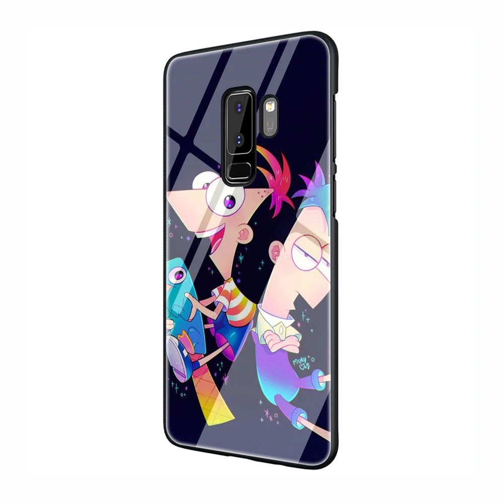 EWAU Phineas and Ferb/Стекло чехол для телефона для samsung Galaxy S7 8 9 10Plus Note8 9 A10 20 30 40 50 60 70