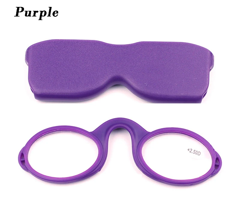 EVUNHUO Pince Nez стиль безрукавные очки для чтения круглый нос отдыха маленькие портативные считыватели для мужчин и женщин с чехлом