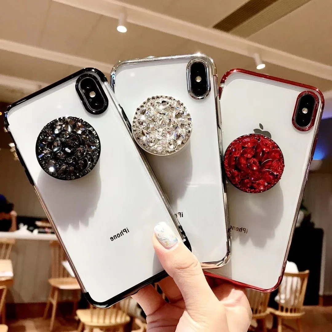 Гальванизированный горный хрусталь чехол для телефона iPhone 7 8 6 6s Plus покрытие