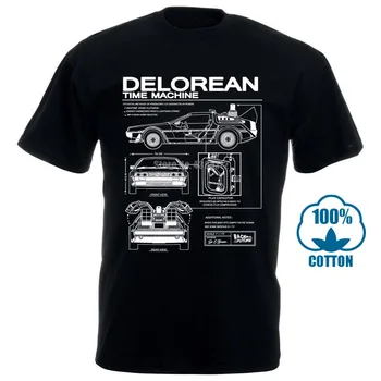 

Back To The Future Delorean Schematic T Shirt Navy Cool Casual Pride T Shirt Men Unisex New Fashion Tshirt Loose Size 011191