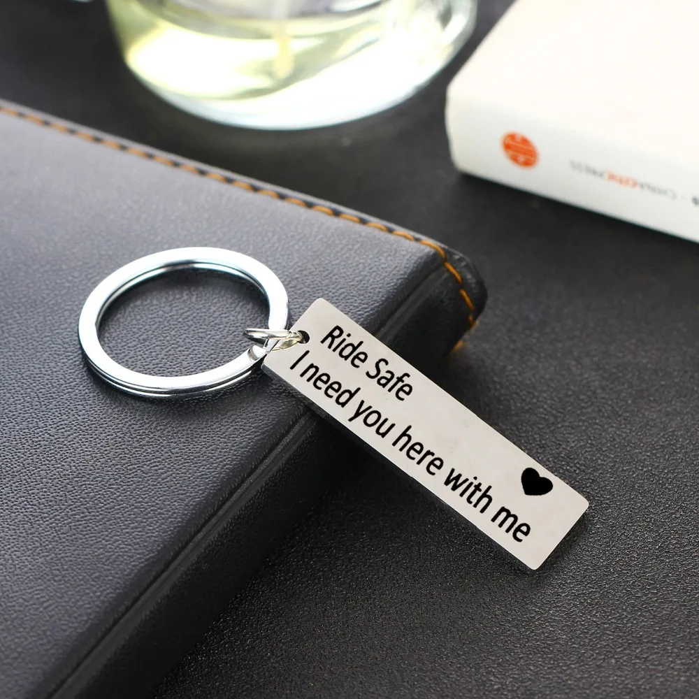 12PC Ride Safe I Need You Here With Me Charm Pendant Keyrings Lovers Couples Boyfriend Girlfriend Gift Key Chains Key Holder Hot