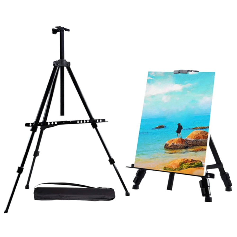 Foldable Artist Easel Sketch Stand Adjustable Metal Display Easel Painting Drawing Stand with Carrying Bag Top Art Supplies sketch easel