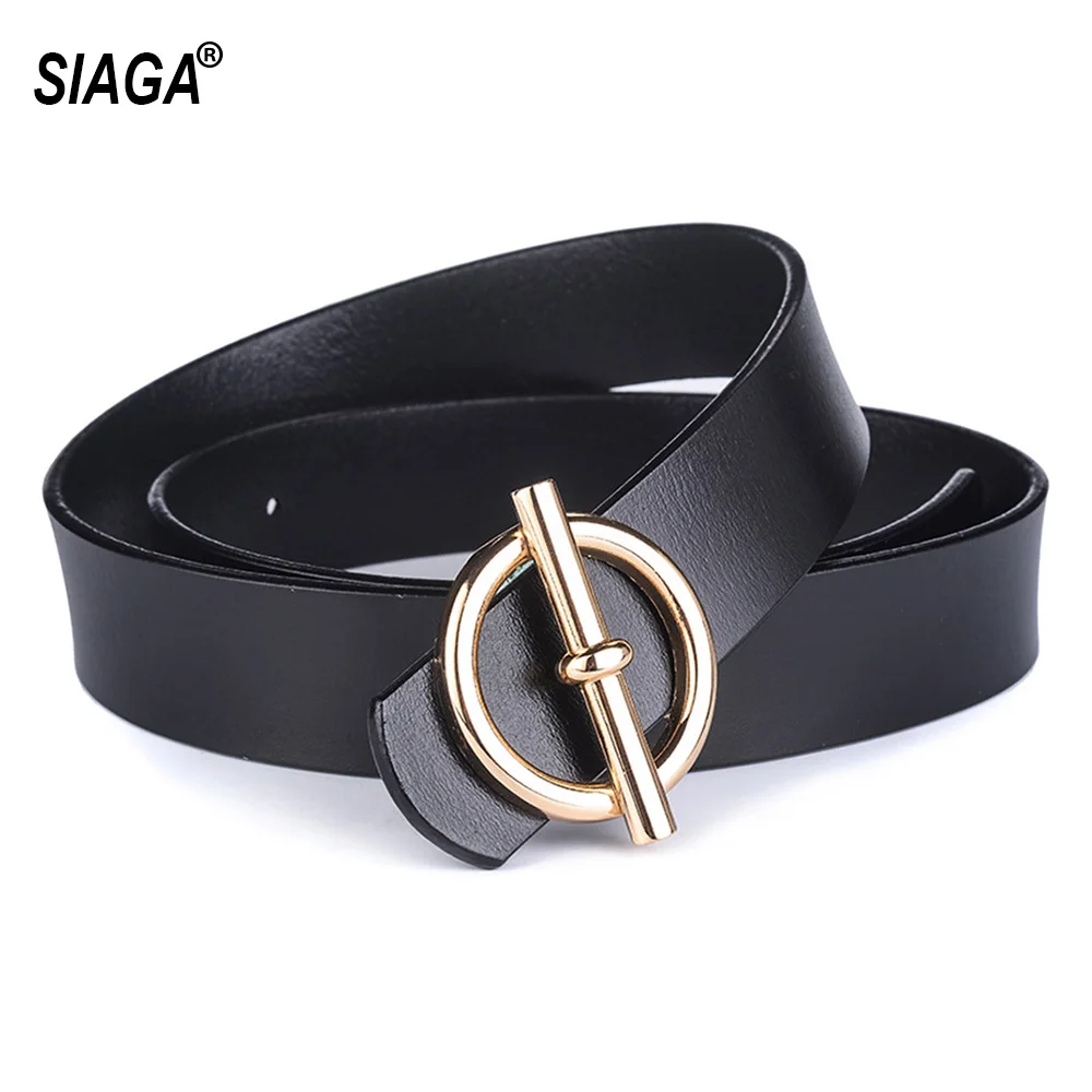 

Brand Name Women's Cow Genuine Leather Unique Slide Buckle Metal Fashion Designers 28mm Width Female Accessories FCO057