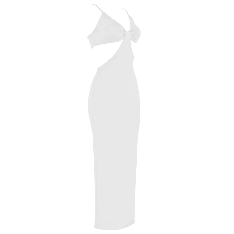 UKCNSEP New Arrival Maxi Dress Women Sexy 2020 V Neck Backless Bodycon Long Bandage Dress Vestidos Elegant Celebrity Party Dress