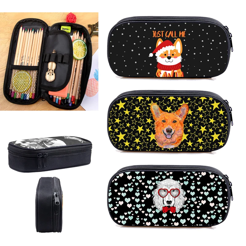 

New 3D Print Welsh Corgi Pembroke PenBag Cute Korgi Cartoon Stationery Pencil Case Makeup Box Storage Pouch Kids School Supplies