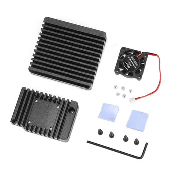 

Practical Mini Router Radiator Mini Router Heat Sink With Fan Easy Installation For NanoPi R1S R2S Router Cooling Cases