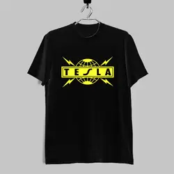 Тесла Металл Легенда рок-группы Мужская черная футболка Размер S-2Xl B оптовая продажа футболка
